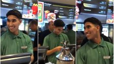 بالفيديو/ روّاد مطعم ماكدونالدز يهتفون لأحد الموظّفين &quot;أوليه حكيمي&quot; بعد الشبه الكبير بينه وبين نجم منتخب المغرب أشرف حكيمي