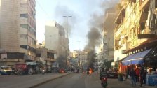 بالصور/ قطع طريق صيدا القديمة بالاطارات المشتعلة احتجاجا على تردي الاوضاع الاقتصادية وارتفاع سعر صرف الدولار