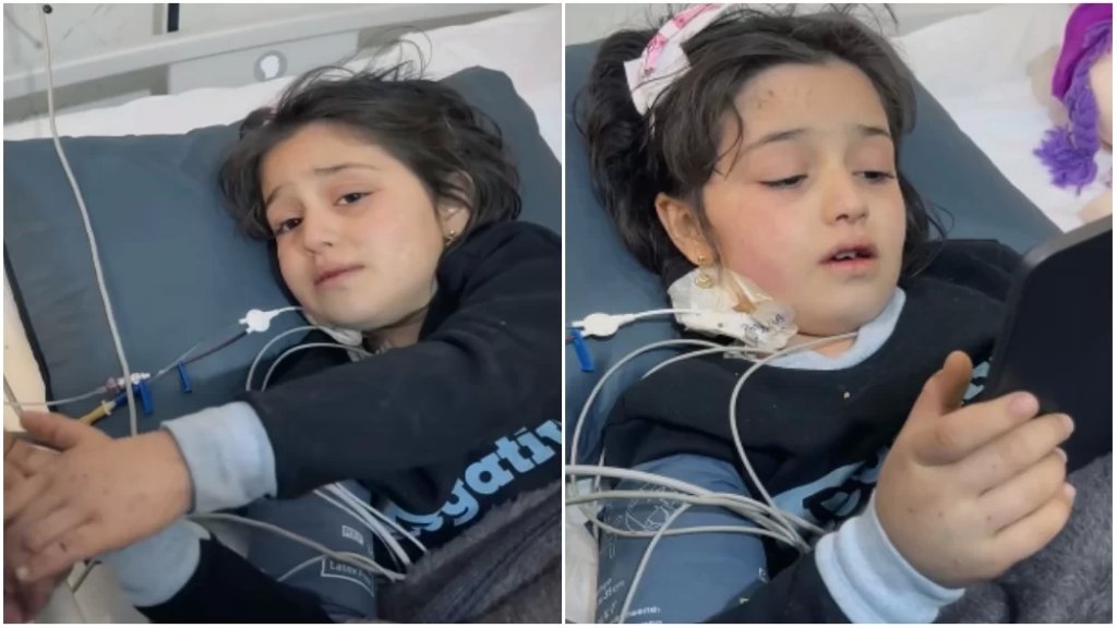 بالفيديو/ &quot;أنا بحب أمسك إيد حدا&quot;.. الطفلة السورية شام مصابة جرّاء الزلزال تأسر القلوب بعفويتها 