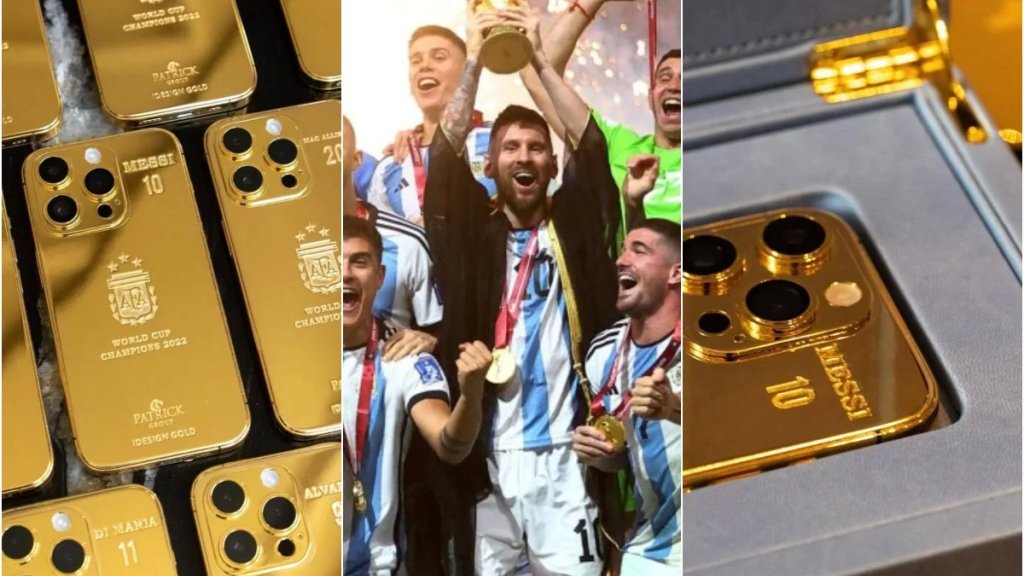 بالصور/ ميسي ينفق أكثر من 210 آلاف دولار على 35 جهاز آيفون مذهبًا هدية لزملائه وطاقم المنتخب الأرجنتيني
