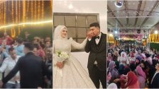 بالصور/ المئات من الأهالي يشاركون بحفل زفاف عروسين يتيمين بعد نشرهما دعوة على فيسبوك: &quot;ربنا يجبر بخاطرهم زي ما جبروا خاطرنا&quot;