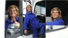 بالصور/ السيدة الخمسينية &quot;ليندا&quot; تعمل سائقة شاحنات صهاريج في إحدى شركات المحروقات منذ 5 سنوات...لتُعيل أولادها بعد وفاة زوجها
