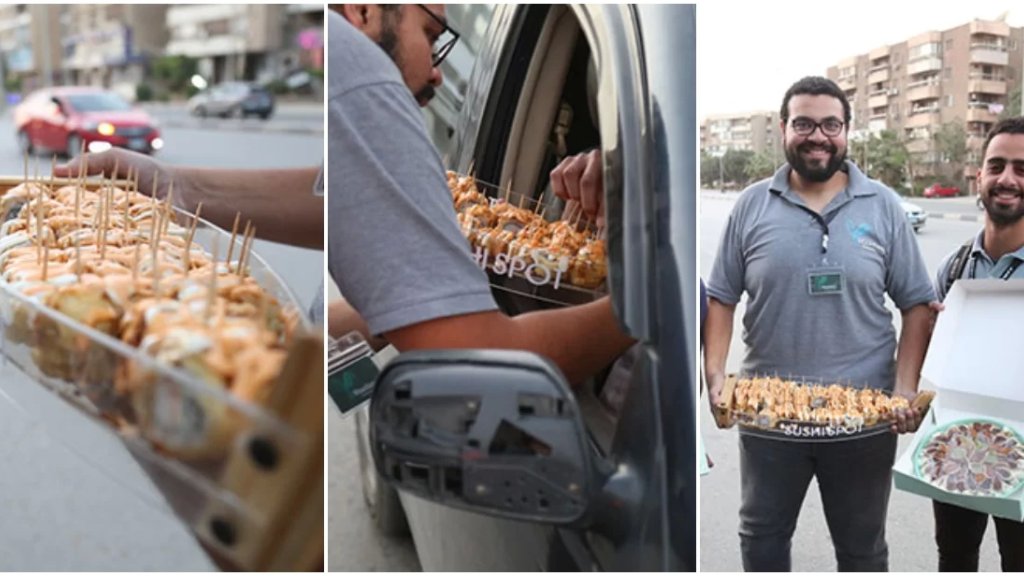 بالصور/ بدل التمر... شباب يوزعون سوشي وكريب على الصائمين في الشارع في مصر