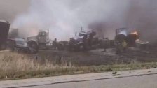 بالفيديو/ في ولاية إيلينوي الأميركية: حادث تصادم كارثي بين نحو 100 سيارة يودي بحياة 6 أشخاص!