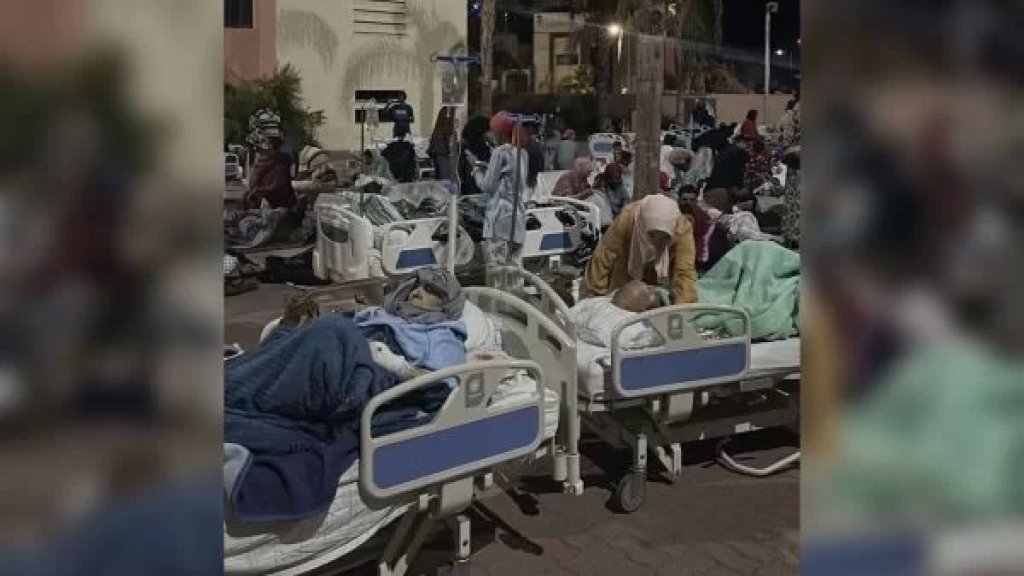 بعد الزلزال المدمر في المغرب.. صورة متداولة لإخلاء مستشفى بمراكش من المرضى خوفًا من هزات ارتدادية