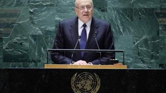ميقاتي يحذر من على منبر الأمم المتحدة من تداعيات النزوح السوري: &quot;لبنان لن يبقَى في عين العاصفة وحده&quot;