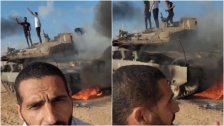 بالفيديو/ صحفي فلسطيني قرب آلية عسكرية تابعة للإحتلال: اختطاف كل الجنود الإسرائيليين الذين تواجدوا في الدبابة