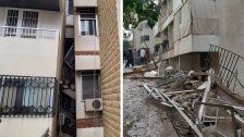 بالصور/ انهيار جزء من مبنى في المنصورية وفرق الإنقاذ تتوجه إلى المكان