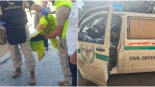 بالصور والفيديو/ سيارة المسعفين التابعة لجمعية الرسالة للإسعاف الصحي التي استهدفها الاحتلال الإسرائيلي في طيرحرفا
