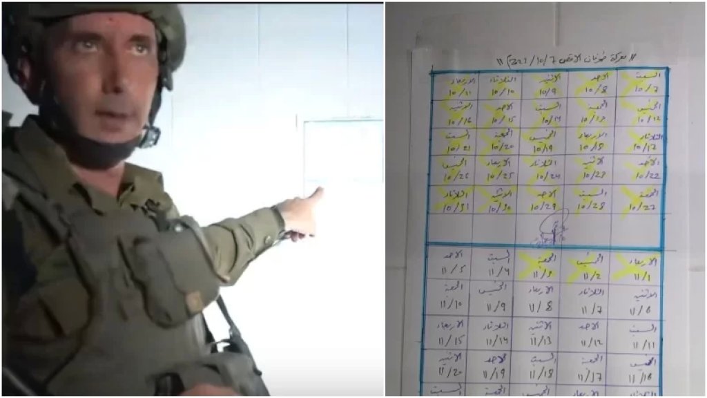 سخرية عالمية على فيديو نشره الجيش الاسرائيلي قال أنّه من قبو مستشفى الرنتيسي.. حيث تم تصوير قائمة بأيام الاسبوع &quot;جدول المناوبات&quot; مدعياً أنّها أسماء مـkاتلين فلسطينيين!