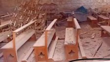 بالصور/ المدفعية الاسرائيلية استهدفت كنيسة مار جرجس في بلدة يارون والحقت أضرارا مادية كبيرة