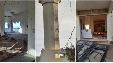 أضرار كبيرة لحقت في مسجد بلدة العباسية الحدودية بعد استهدافه بقذيفتي دبابة ميركافا أصابتا داخل المصلى ومئذنة المسجد أمس
