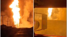 بالفيديو/ اندلاع حريق هائل إثر انفجار خط أنابيب غاز في أوكلاهوما الأمريكية.. تم تسجيل بصمة حرارية قوية على صور الأقمار الصناعية لشدة الانفجار!