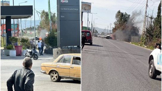 بالفيديو والصور/ استهداف سيارة على طريق الحوش جنوب مدينة صور