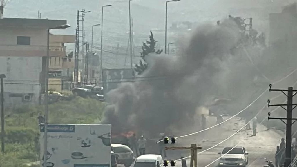 بالفيديو/ غارة إسرائيلية استهدفت سيارة على طريق عام البازورية وادي جيلو
