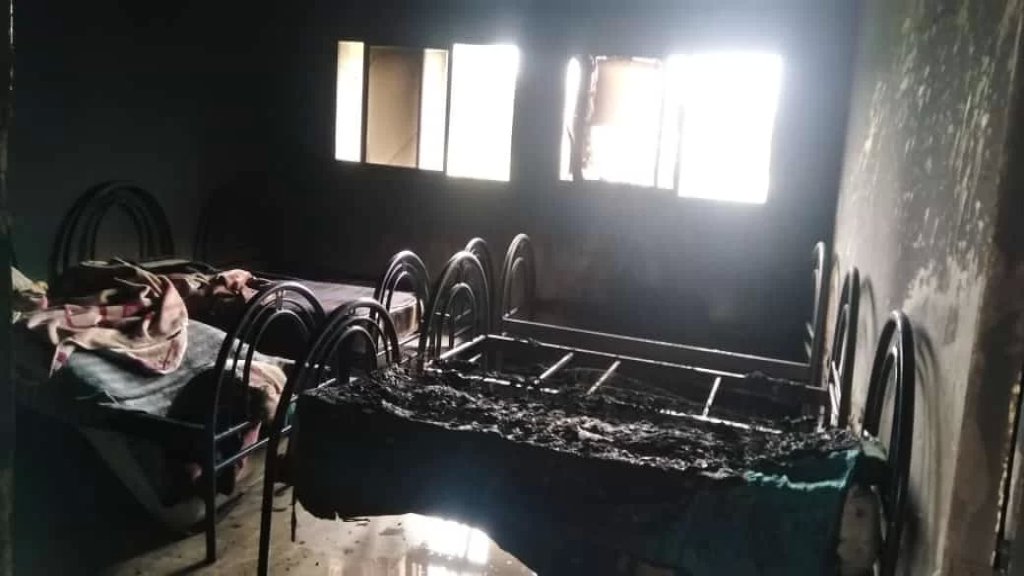 3 إصابات من الاطفال في حريق كبير صباح اليوم داخل دار الايتام في بلدة برج العرب العكارية لم تعرف أسبابه