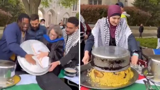 بالفيديو/ طناجر &quot;المقلوبة&quot; الفلسطينية حاضرة في جامعة برينستون الأمريكية!
