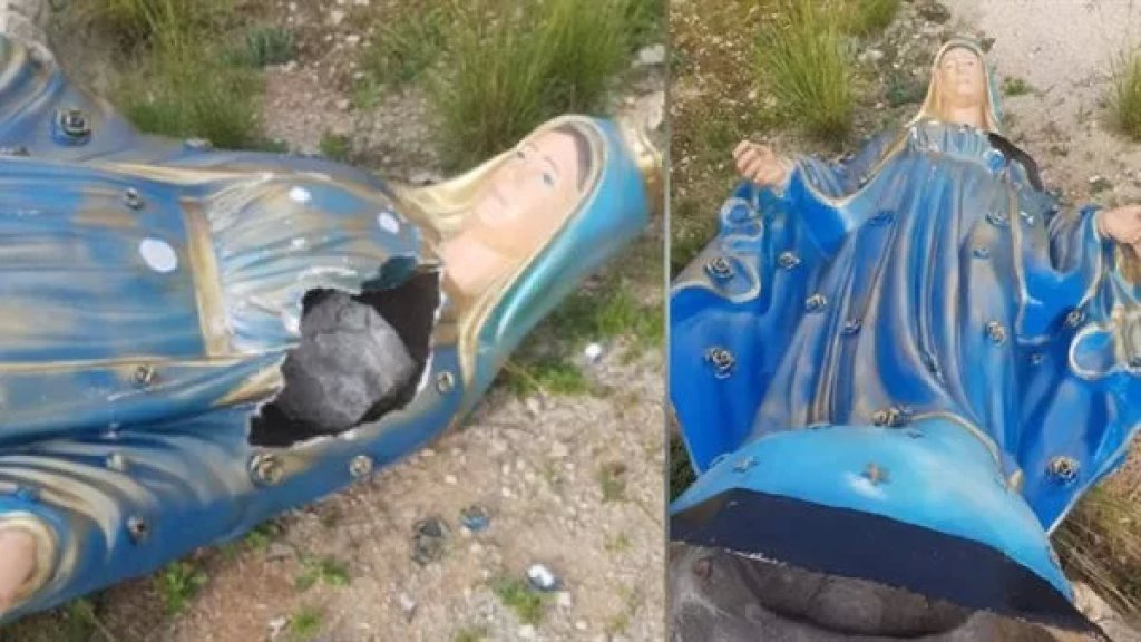 مجهولون نزعوا تمثال السيدة العذراء في جزين