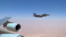 بالفيديو/ مقاتلات أف-15 سعودية رافقت طائرة ترامب الرئاسية قبل هبوطها في الرياض