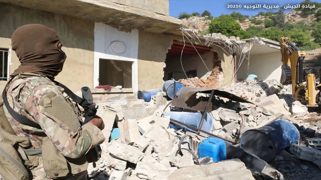 الجيش اللبناني يعلن هدم معامل لتصنيع حبوب الكبتاغون في منطقة حرف السماقة &ndash; الهرمل عند الحدود