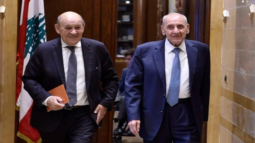 الرئيس بري للودريان: نحرص على الجهد الفرنسي لمؤازرتنا في التصدي للمؤامرة على "اليونيفيل" للنيل منها ومن لبنان وجنوبه