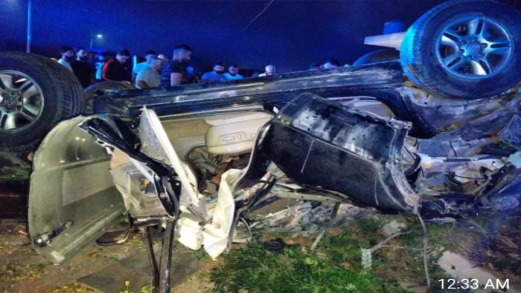 انقلاب سيارة على طريق جديدة مرجعيون منتصف الليل.. ونجاة السائق بأعجوبة!