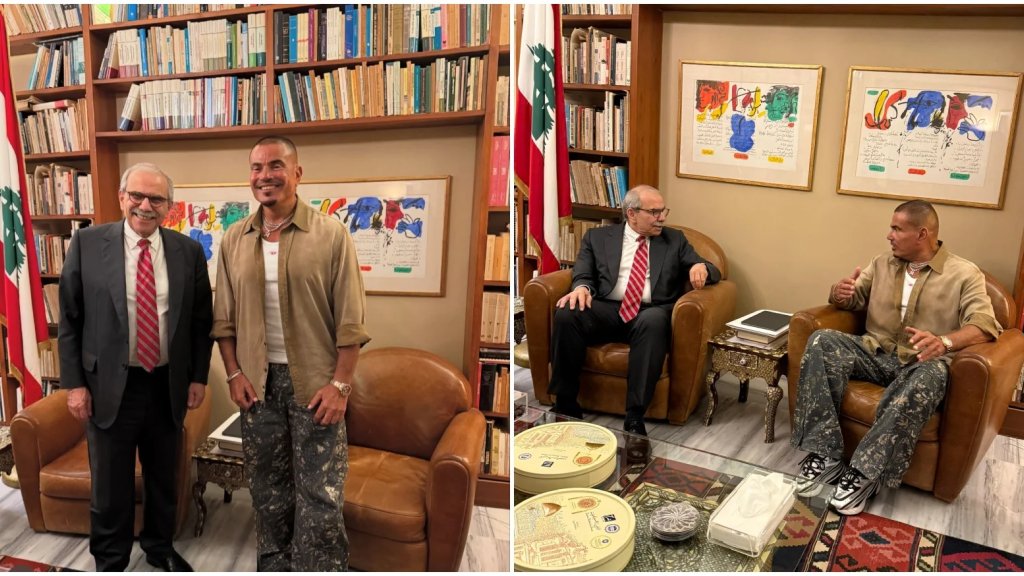 سلام مستقبلا عمرو دياب في منزله في قريطم: "بيروت تحبك يا عمرو"