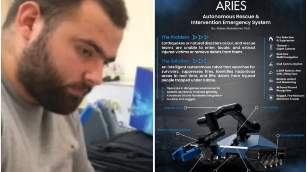 المخترع اللبناني عباس دياب يحصد  جائزة التميز &quot;ميدالية ذهبية&quot; في في المعرض الدولي للاختراعات والابتكارات في كندا عبر ابتكار روبوت الإنقاذ ARIES