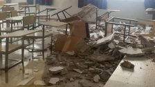 سقوط سقف أحد الصفوف في المدرسة الإنجيلية الوطنية في صيدا قبل وصول الطلاب إلى المدرسة