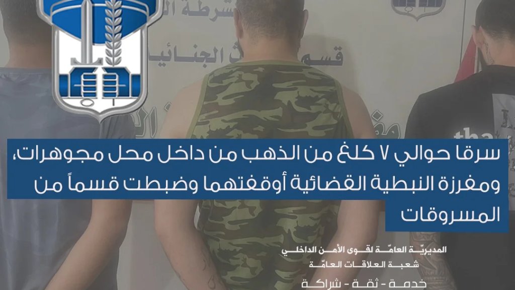 &ldquo;ابو الدم&rdquo; وشريكة سرقا 7 كلغ ذهب من داخل محل مجوهرات!