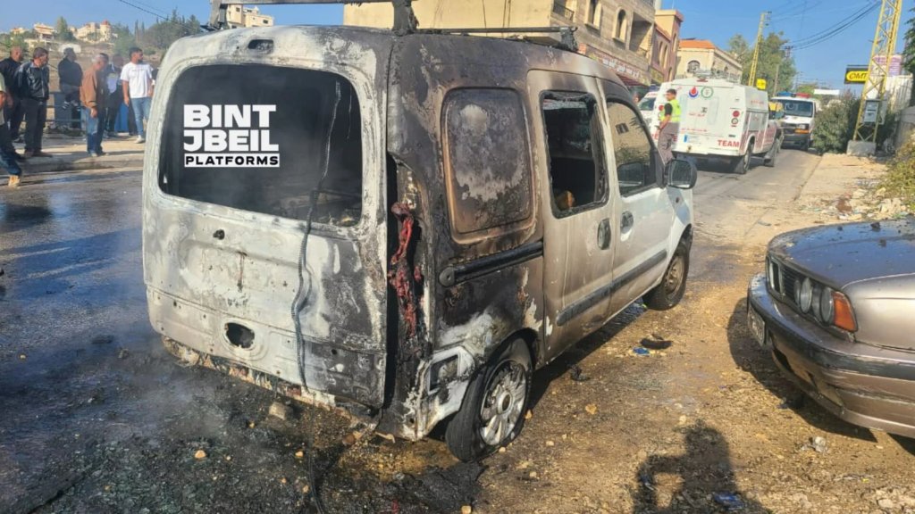 مسيرة أغارت بصاروخين على سيارة في مدينة بنت جبيل صباح اليوم