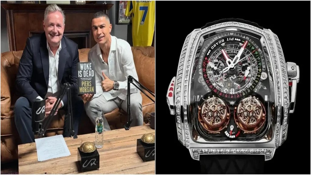 ساعة رونالدو الخرافية تخطف الأنظار: قطعة نادرة للغاية مصنوعة من الذهب ومرصعة بالألماس!