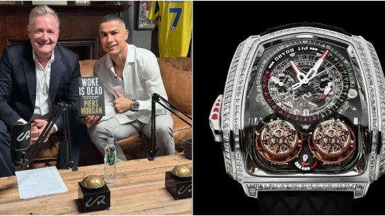 ساعة رونالدو الخرافية تخطف الأنظار: قطعة نادرة للغاية مصنوعة من الذهب ومرصعة بالألماس!