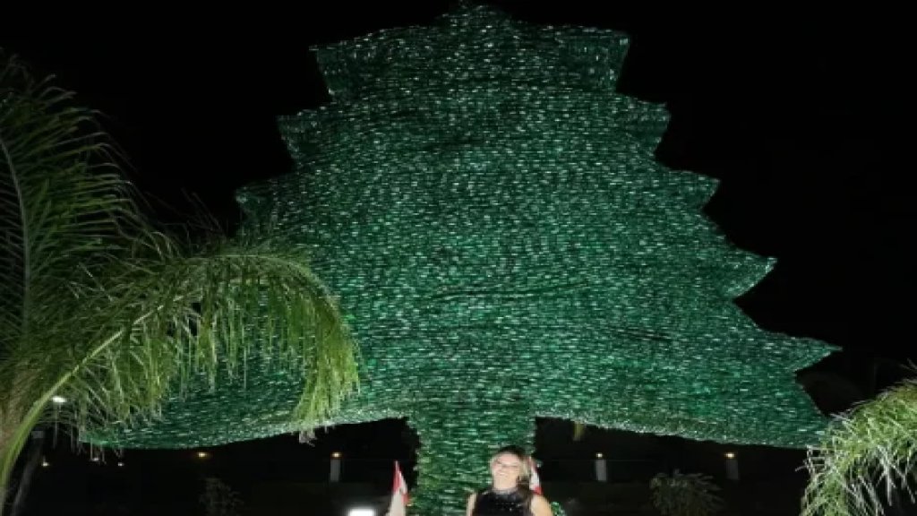 بالصور/ اللبنانية كارولين شبطيني تدخل موسوعة "غينيس" بأكبر أرزة في العالم مصنوعة من عبوات بلاستيكية في أميون بمناسبة عيد الاستقلال!