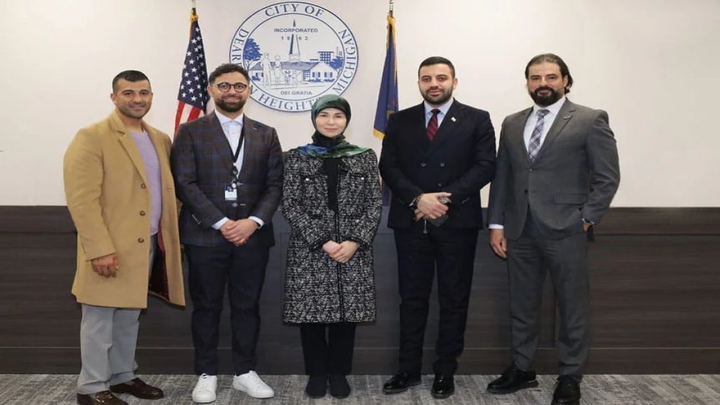 بالصور/ عز الدين التقت رئيسي بلديتي ديربورن هايتس و ديربورن الأميركيَيْن من أصول لبنانية  