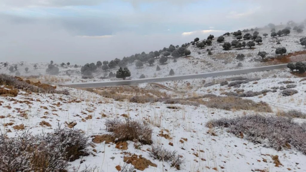 للمرة الأولى هذا العام... الثلوج تُكلّل مرتفعات الضنية على ارتفاع 1900 متر!