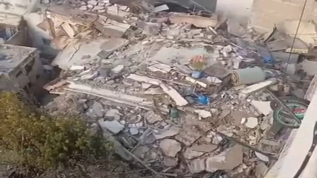 بالفيديو/ انهيار مبنى في ضهر المغر &ndash; طرابلس