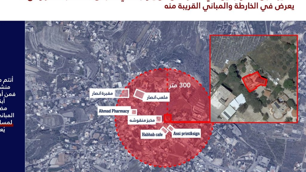 إنذار وتهديد إسرائيلي باستهداف مبان في الخرايب وأنصار